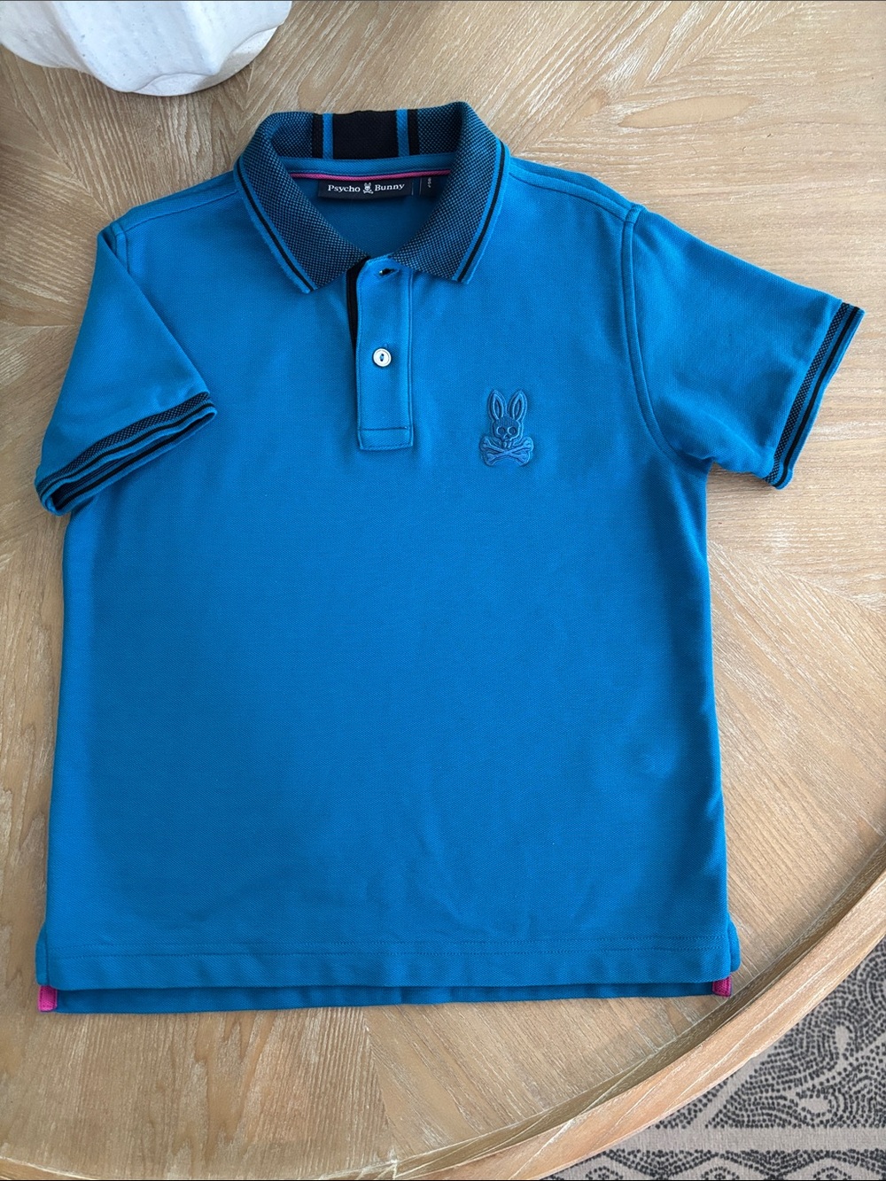 Psycho Bunny Boys' Bright Turquoise Polo with Navy Trim
